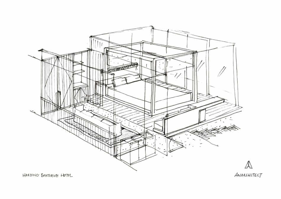 Site Harding Boutique Hotels, Sri Lanka – harding boutique hotels design sketch 001 Harding Boutique Hotels, Sri Lanka